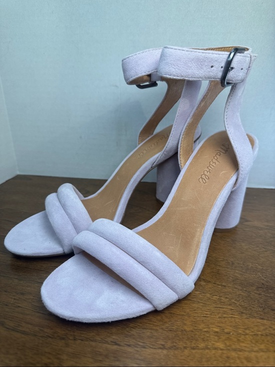 Madewell Shoes - Madewell Rosalie Velvet Lilac Sexy Ankle Strap Sandals Chunky High Heels, sz 7.5